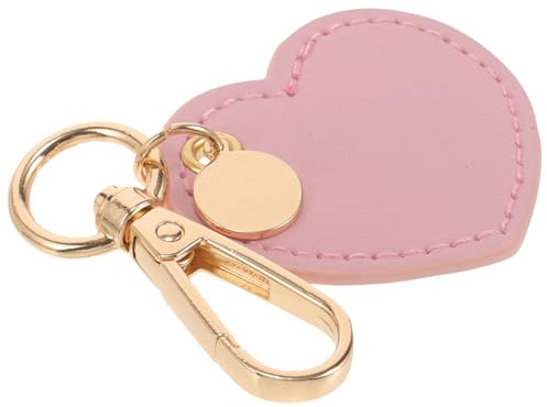 GALPADA HerzföRmiger SchlüSselanhäNger Aus Pu-Leder in Rosa Stilvolles TaschenzubehöR FüR SchlüSsel Und Handtasche Nordischer Design AnhäNger FüR Geschenke
