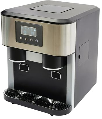 Machine à glace 3 en 1 - Sorbetière pour glace hachée et glaçons, 10-15 kg de glace par jour en 8-12 minutes, 16 glaçons avec contrôle tactile LCD intuitif, portable et compact