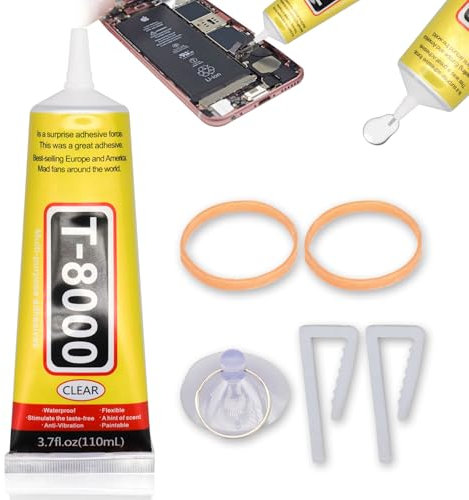 110ml T8000 Handy Display Kleber für Smartphone, Modellbau Kleber, Bastelkleber Transparent Flüssig, Sekundenkleber, Keramik Kleber, Porzellankleber, Handy Kleber für Holz, Glas, Keramik, Metall