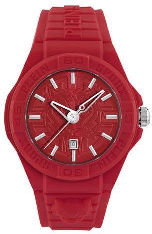 Plein Sport Unisex Uhr Analog Quarz New Fearless Rot PSHDA0224 Silikon