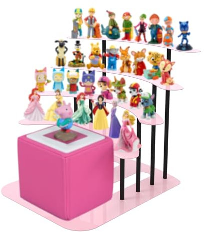 JYiuog Regal für Tonie, Metall Display ständer für Toniebox,Aufbewahrungsregal für 30–40 Figuren , kinderzimmer deko, Geschenke für Kinder(Rosa)