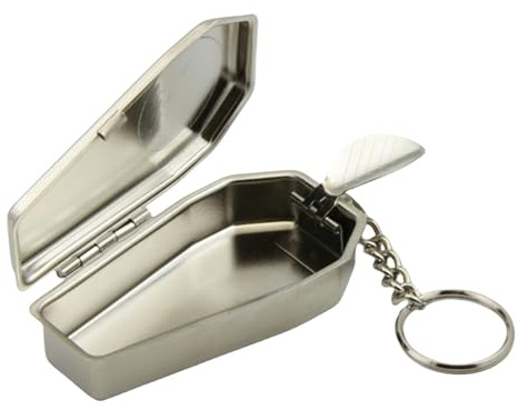 Pjeghbvop Outdoor Aschenbecher Zigarette Schlüsselanhänger Metall Taschenhalter Rauch Aschenbecher Rauchen Aschenbecher Weißblech Sarg