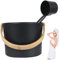 Sauna Eimer und Kögel Set 7L Aluminium Sauna Eimer Schwarzes Sauna Kit für Badezimmer Saunas & Dampfbäder