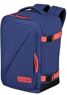 American Tourister Take2Cabin - Ryanair Kabinentasche 40 x 25 x 20 cm, 24 L, 0.50 kg, Handgepäck, Flugzeug Rucksack S Underseater, Lila/Rosa (Dusk Purple/Sunset Coral)
