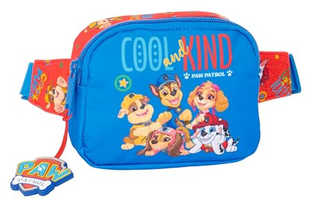 Paw Patrol Cool Gürteltasche für Kinder, ideal für Jugendliche und Kinder verschiedener Altersgruppen, bequem und vielseitig, Qualität und Widerstandsfähigkeit, 14 x 4 x 11 cm, Rot/Blau, Mediano