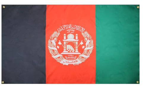 AZ FLAG Flagge Afghanistan, 150 x 90 cm, mit 4 Ösen, Afghanischer Pavillon für Balkon oder Wand