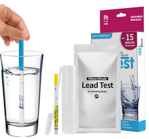 Kit d'essai de plomb dans l'eau - bandes réactives pour l'analyse domestique, kit de bricolage pour l'eau potable, puits, robinet | Rayures pour essai d'eau avec pipette de jauge, kit pour détecter pi