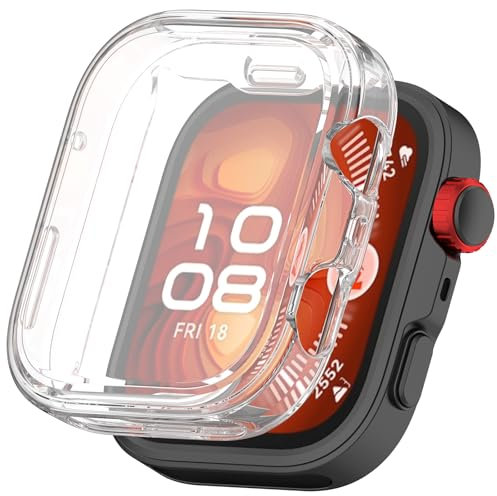 Funda compatible con Huawei Watch Fit 4, protector de pantalla flexible de TPU resistente a los arañazos, carcasa protectora para Huawei Watch Fit 4 Smartwatch (transparente)