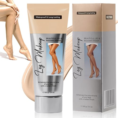 Bein Make Up Wasserfest, Kein Abfärben, Beine zum Abdecken von Krampfadern und Narben, Langanhaltend Körper Makeup, Gleicht den Haut Aus, Vollständig deckender Concealer für Frauen (Light Glow)