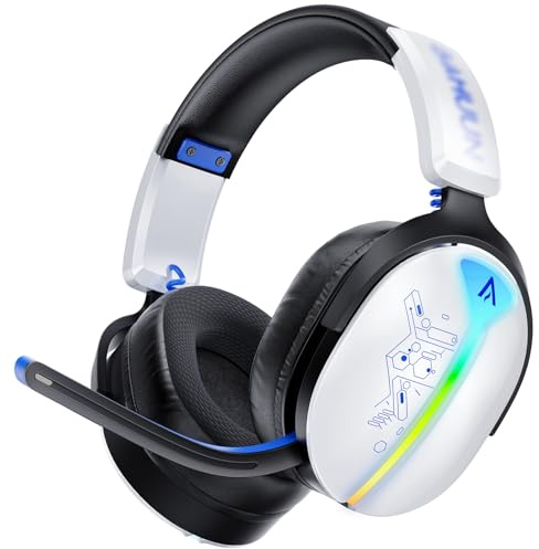 Buwnia Gaming Headset mit Noise Cancelling Mikrofon, Gaming Kopfhörer RGB Licht
