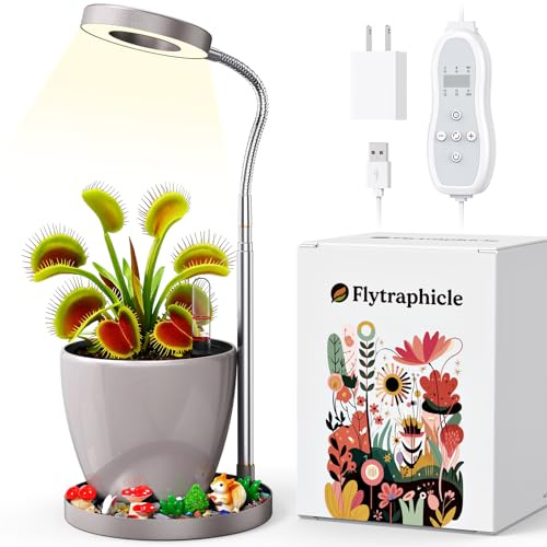 Flytraphicle Venus Fly Trap Live Plant,Venus Fly Trap Terrarium,Succulent Plants Pot, Automatic Irrigation System Keeps Potted Soil Moist Makes a Great Gift Choice for Christmas