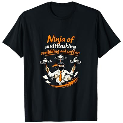 Bureau Réunion Humour Ninja de café multitâche T-Shirt