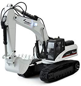 RC Drehkranz Kettenbagger G704E Vollmetall-Bagger Pro 1:14 RTR weiß