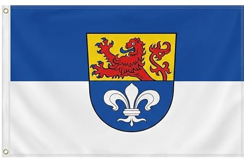 Flaggenfritze® Fahne/Flagge Deutschland Stadt Darmstadt 90 x 150 cm, 115 gr/m², Hohe Farbbrillanz, Hissfertig mit 2 Metallösen + Gratis Digni® Sticker