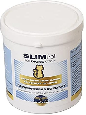 Slimpet speziell für Dicke Katzen (Pulver, 350g) / Flohsamenschalen statt Futter-Zellulose / 40% Aller Katzen sind übergewichtig/Gewichtsmanagement + Sättigungsgefühl/hohe Akzeptanz