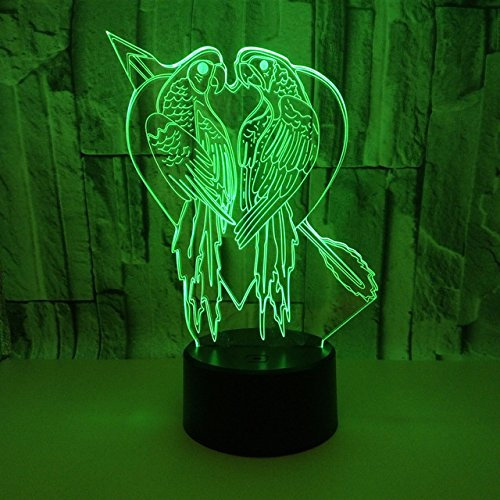 Jinson well 3D papagei Vogel Lampe optische Illusion led nacht licht Nachtlicht 7 Farbwechsel Tisch Schreibtisch Dekoration Lampen mit Acryl Flat USB Kabel kreatives Spielzeug
