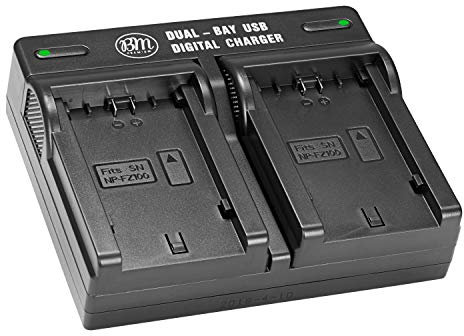BM Premium NP-FZ100 Dual Battery Charger for Sony Alpha 1, a1, FX3, FX30, a7C, a7S III, a6600, A7RIII, a7R IIIA, a7R IV, a7R V, a7 III, a7 IV, Alpha A9, Alpha a9 II, Alpha 9R, A9R, Alpha 9S Cameras