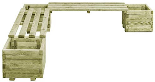 Festnight Fioriera da Giardino Esterno con Panca in Legno di Pino Impregnato FSC