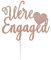 LissieLou We're Engaged with Heart Cake Topper Made in the UK Glitter Card Rose Gold