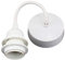ES | E27 | Edison Screw White Pendant with 6 Drop and Shade Rings