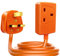 EXTRASTAR 1 Way Gang Single Socket Mains Power Extension Lead 13A Fused UK 3Pin Plug - 15 Metre Cable, Orange