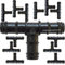 Suinga Pack 50 Te Riego por Goteo 16mm | Te conector tuberia 16 mm | Te Goteo para Manguera de Riego 16mm, negro