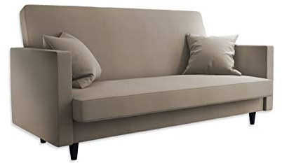 lukmebel Sofa Grande Sofasitz in Einzelversion Beige mit Bettkasten Couch Schlaffunktion Schlafsofa Polstersofa Couchgarnitur (Beige), Paros 02