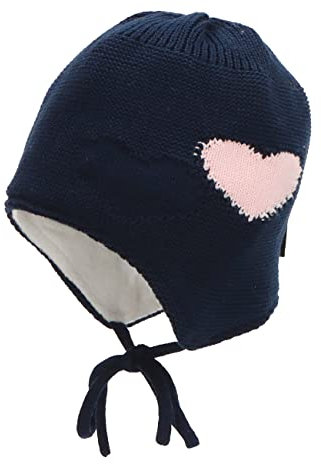Sterntaler Baby-Mädchen Strickmütze Herzi Mütze, Marine, 45