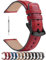 Fullmosa 22mm Uhrenarmband Kompatibel mit Huawei Watch 4/4Pro/GT3/GT3 Pro 46mm/GT2/GT2 Pro/GT2e/GT 46mm/Watch 3/3 Pro Lederarmband,Rot + Schwarz Hardware
