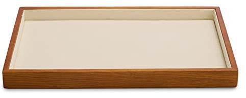 Oirlv Vassoi Per Gioielli Piatti In Legno Massiccio, Impilabili, Cassetto Per Gioielli, Organizer, Espositore, Portagioie (Bianco Crema)