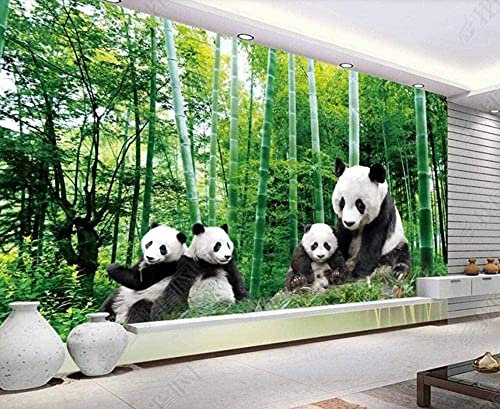 Fototapete 3D Riesen Panda Tapete in Bambusgrün Wandbild 3D Tapete Dekorative Tapete fototapete 3d effekt tapeten Wohnzimmer Schlafzimmer kinderzimmer-400cm×280cm