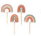 Anniversary House 12 Stück neutrale Regenbogen-Kuchenaufsätze, 3,5–5 cm, Cupcake-Topper, Papier, Geburtstagskuchenaufsätze, J149
