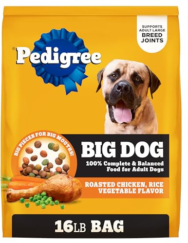 Pedigree Large Breed Dry Dog Food for Large Dogs, Roasted Chicken, Rice and Vegetable Flavor, 16 lb. Bag