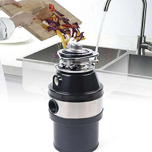 Tritatutto per rifiuti da cucina da 1 l, 370 W, 0,5 CV, con interruttore ad aria, surriscaldamento, attrito e protezione da sovraccarico, protezione dal rumore