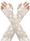 Floral Ladies Lace Fingerless Gloves - Summer UV Protection Driving & Bridal Opera Gloves for Halloween Parties & Weddings