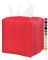 JESMINI Housse de boîte à mouchoirs carrée rouge avec ceinture inférieure [JESMINI, Rouge] Support de boîte à mouchoirs moderne en cuir synthétique décoratif pour salle de bain, meuble-lavabo,