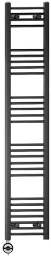 400mm Wide Black Electric Bathroom Heated Towel Rail Thermostatic Warmer Radiator Precise Control (400 x 1600 mm (BTU: 2243))