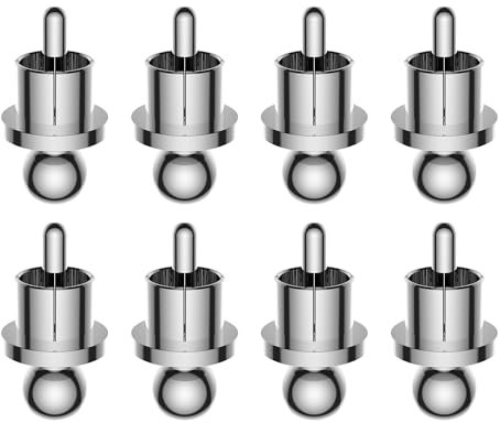 Tertullus 8 Stück Cinch Kappen High End Staubschutz Set RCA Schutz HiFi Schutzkappe Für Anschlüsse (Rhodiniert)