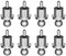 Tertullus 8 Stück Cinch Kappen High End Staubschutz Set RCA Schutz HiFi Schutzkappe Für Anschlüsse (Rhodiniert)