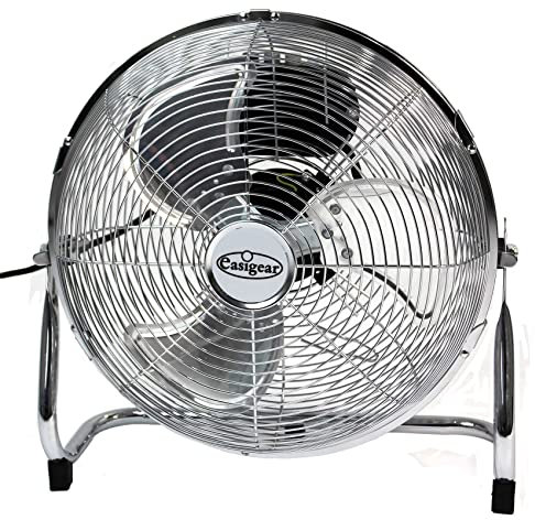 Easigear High Velocity Metal Floor Fan, 12 inch, 3 Speed Settings, Adjustable Tilt, 50W