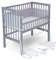 FabiMax Baby Beistellbett für Boxspringbett, TÜV geprüft 2022, inkl. Matratze und Nestchen aus Netzstoff, Buche massiv grau, Comfort/graue Würfel