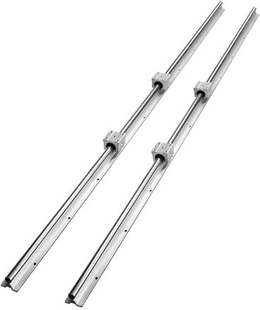 VEVOR Linearführung Linearschiene 2 Stk. SBR20-1500mm Kohlenstoffstahl Aluminium Führungsschiene mit 4 Stk. SBR20UU-Gleitblöcke Linearlager Lagerblock CNC Teile für 3D Drucker Fräs-/Drehmaschine