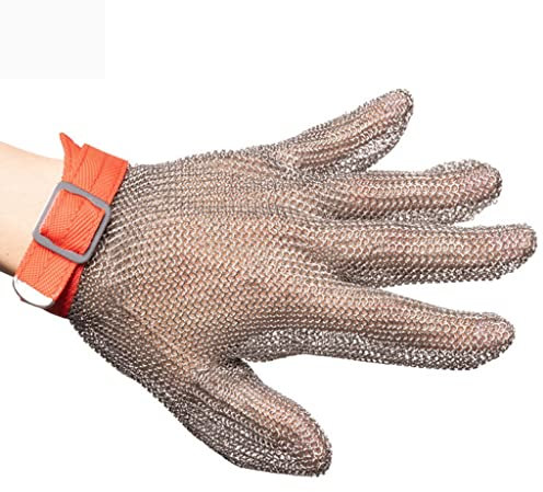 BCPPO Anti Cutting Gloves Metal anti cutting gloves, Chain mail gloves for woodworking safety, Universal left and right hand (Size : A pack of one/XXL)