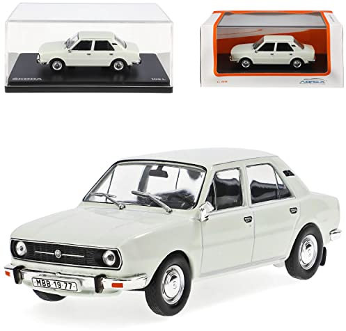 Abrex ?Koda 105L Limousine Weiss Typ 742 1976-1990 723EB 1/43 Modell Auto mit individiuellem Wunschkennzeichen