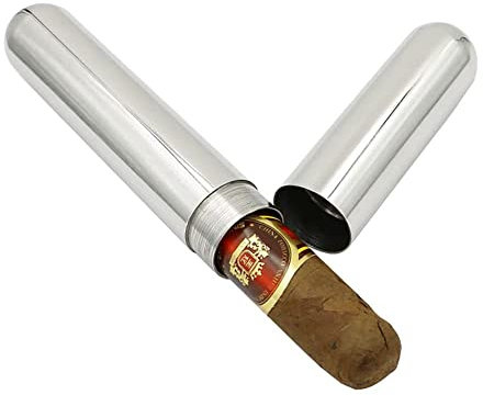 CONGGUAN 1 étui à cigares en acier inoxydable épais - Mini tube portable pour voyage d'affaires - Étui de transport