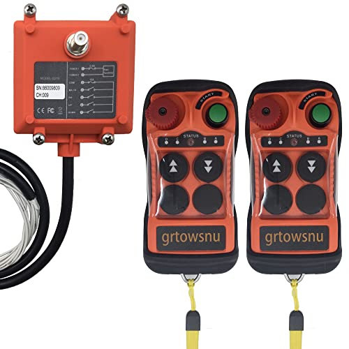 2 Kanäle Tasten Drahtlose Kran Fernbedienung für Brückenkran Industrielle Elektrisch Hebezeug Winde Kippanhänger Funk 2 Sendern und Empfänger