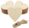 KEILEOHO 80 PCS 10cm Wooden Hearts Shape with Hole, 4 Inch Wooden Love Heart with 80pcs 30cm Natural Twine, Heart Wood Cutouts with Hole for Crafting Weddings decorition Parties, Anniversaries