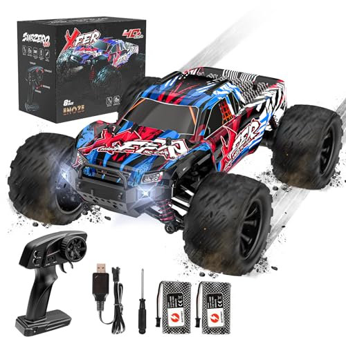 EVARY Voiture télécommandée 1:16, 40 km/h, 2,4 GHz, 4 WD, Monster Truck radiocommandée, Jouet pour Adolescents à partir de 12 Ans, 55 Minutes de Temps de Jeu, portée 50 m, Voiture radiocommandée pour