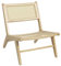 HOMCOM Relaxsessel, Loungesessel, Bohemian Design, Gestell aus Hevea-Holz, Rückenlehne Sitzfläche Rohrgeflecht, Tiefe Sitzfläche, Relaxsessel für Wohnzimmer/Schlafzimmer, natürlich