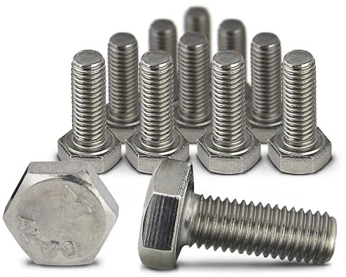 PROTECH 5 Stück Sechskantschrauben M6x25 rostfreier Edelstahl A2 V2A Vollgewinde Außensechskant Maschinenschrauben Gewindeschrauben DIN 933